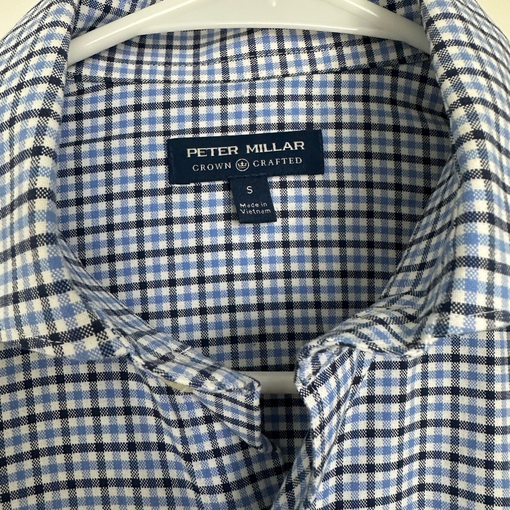 Peter Millar Blue and White Casual Button Down Shirt